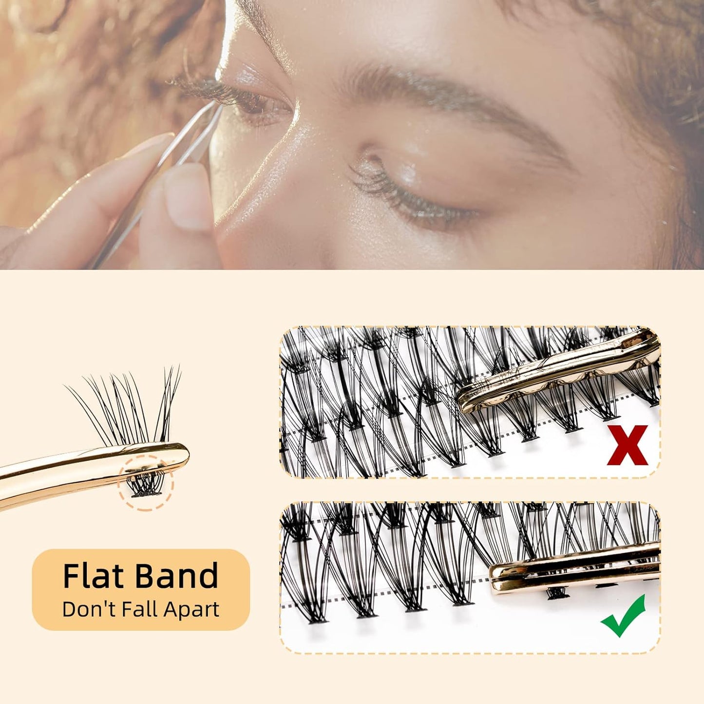 QUEWEL Lash Clusters 240Pcs Individual Lashes 20D+30D C Curl 8-14mm Length DIY Lash Extension Soft False Eyelashes Wispy Cluster Lashes Easy to Create Natural Look At Home(20D+30D-C-MIX8-14)