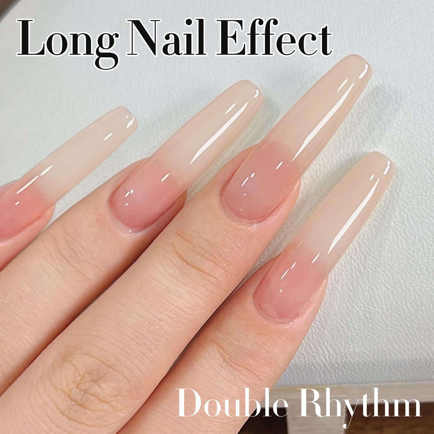 Double Rhythm 0.5Oz Translucent Gel Polish Sheer Neutral Natural Light Milky Same Color Same Bottle 15ML Jelly Gel Polish Art DIY at Home (Milky Nude-A1358)