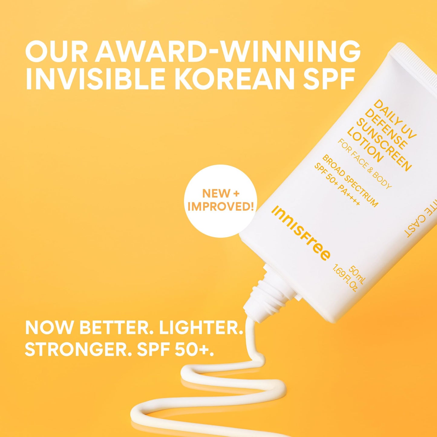 innisfree Daily UV Defense Sunscreen SPF 50+ PA++++, Korean Face- & Body Sunscreen, Invisible