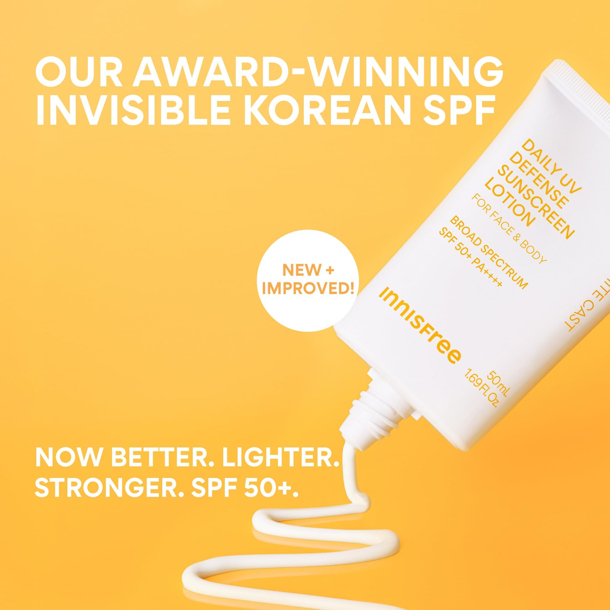 innisfree Daily UV Defense Sunscreen SPF 50+ PA++++, Korean Face & Body Sunscreen, Invisible