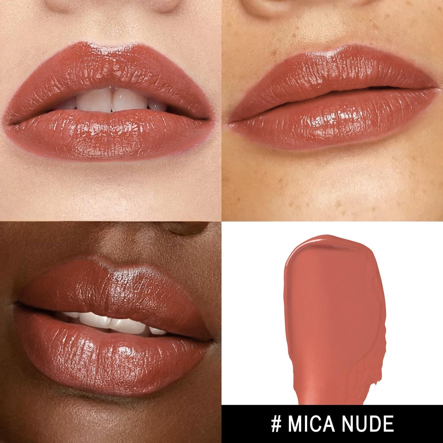 MAKI YIKA Moisture Nude Lipstick for Women Hydrate Lip Balm for Dry Cracked Lips Weightless Glossy Lip Color Juicy Finish,MA055 Mica Nude