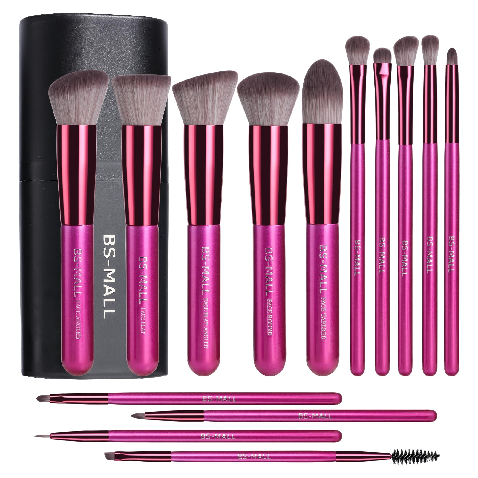 BS-MALL Makeup Brushes 14 pcs Makeup Tools Kit Premium Synthetic Powder Foundation Contour