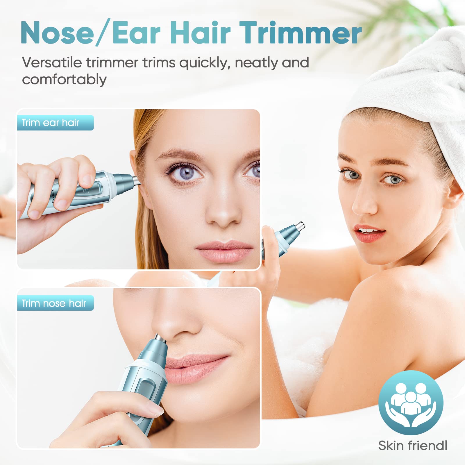 Ear and Nose Hair Trimmer Clipper - 2026 Professional Painless Eyebrow & Facial Hair Trimmer for