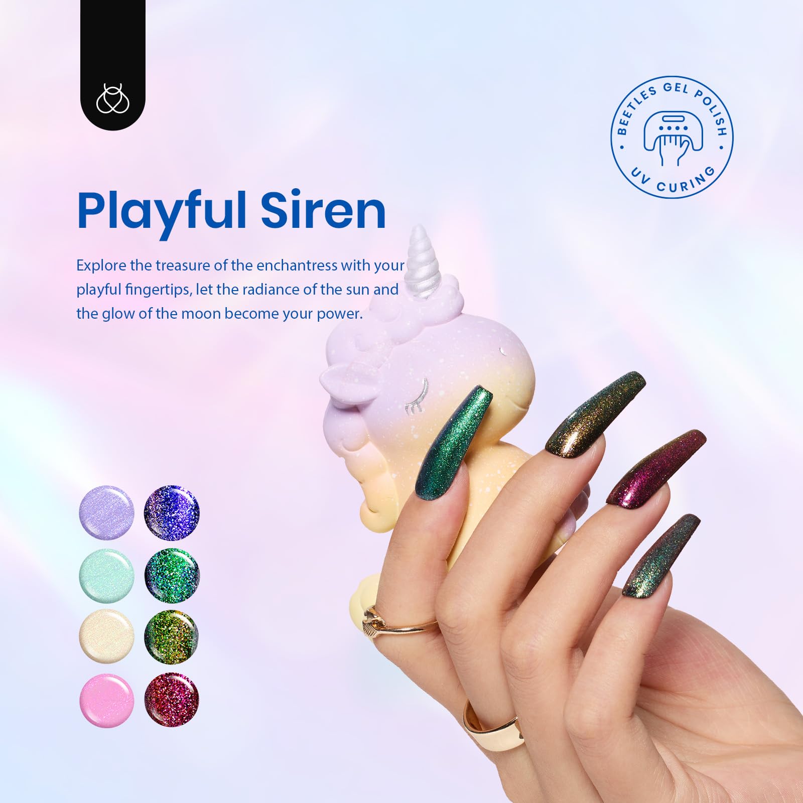 Beetles Glitter Gel Nail Polish Set 6 Colors Sparkle Gel Polish Kit