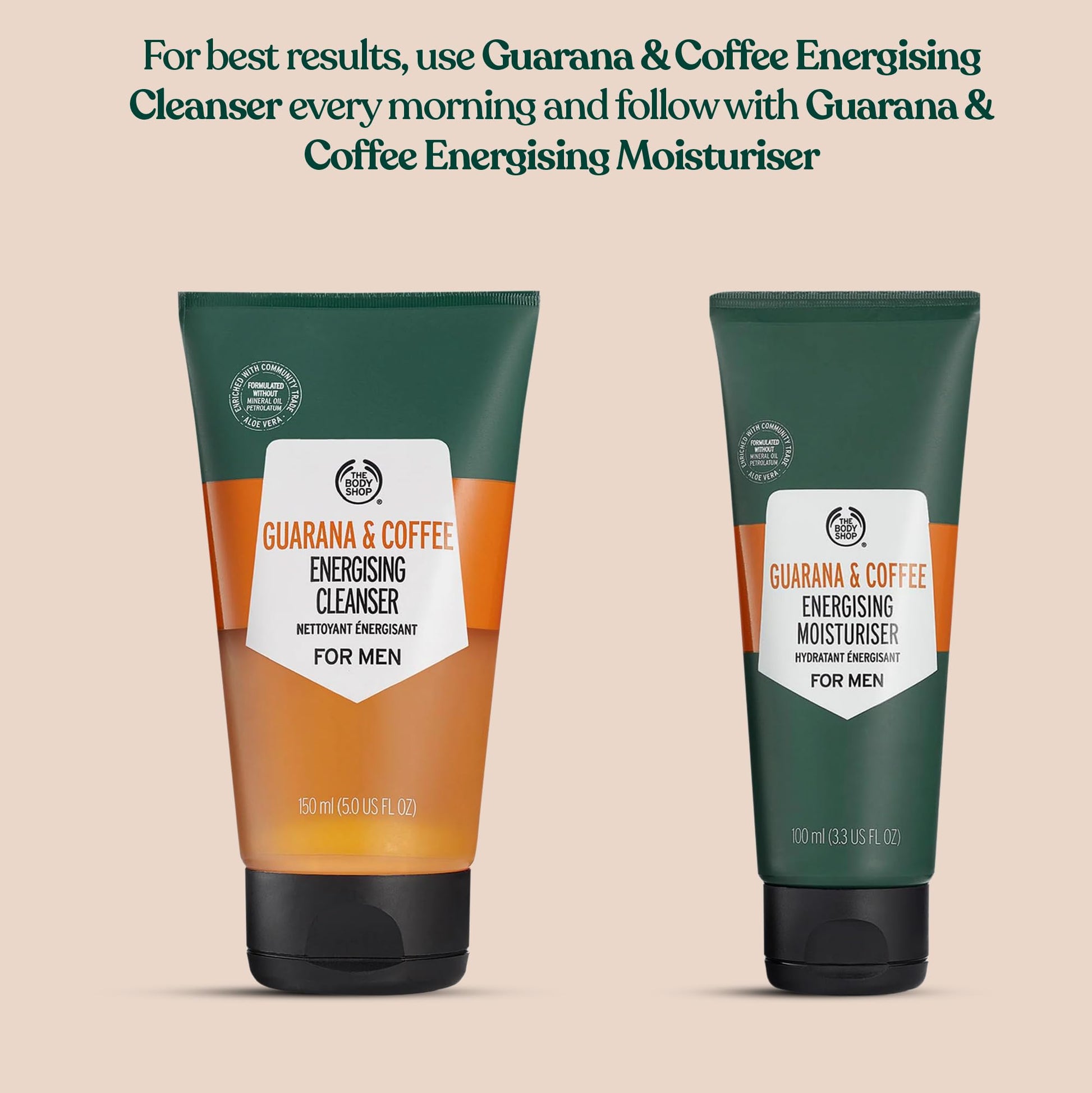 The Body Shop Guarana and Coffee Energizing Moisturizer For Men, 3.3 Fl Oz