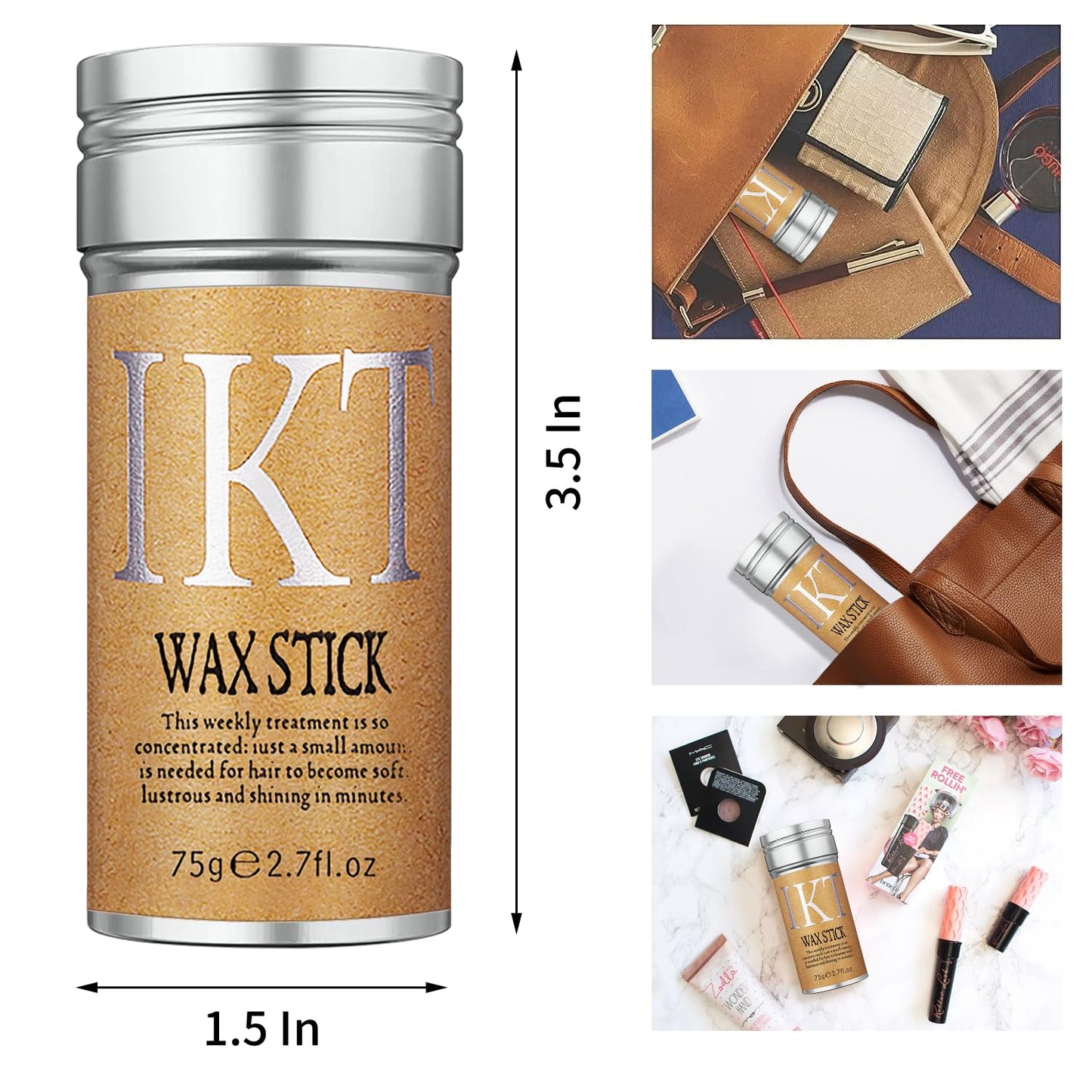 7Pcs Hair Wax Set for Non-Greasy Styling - Includes Wax Sticks, Finishing Sticks, Styling Combs, and Elastic Bands