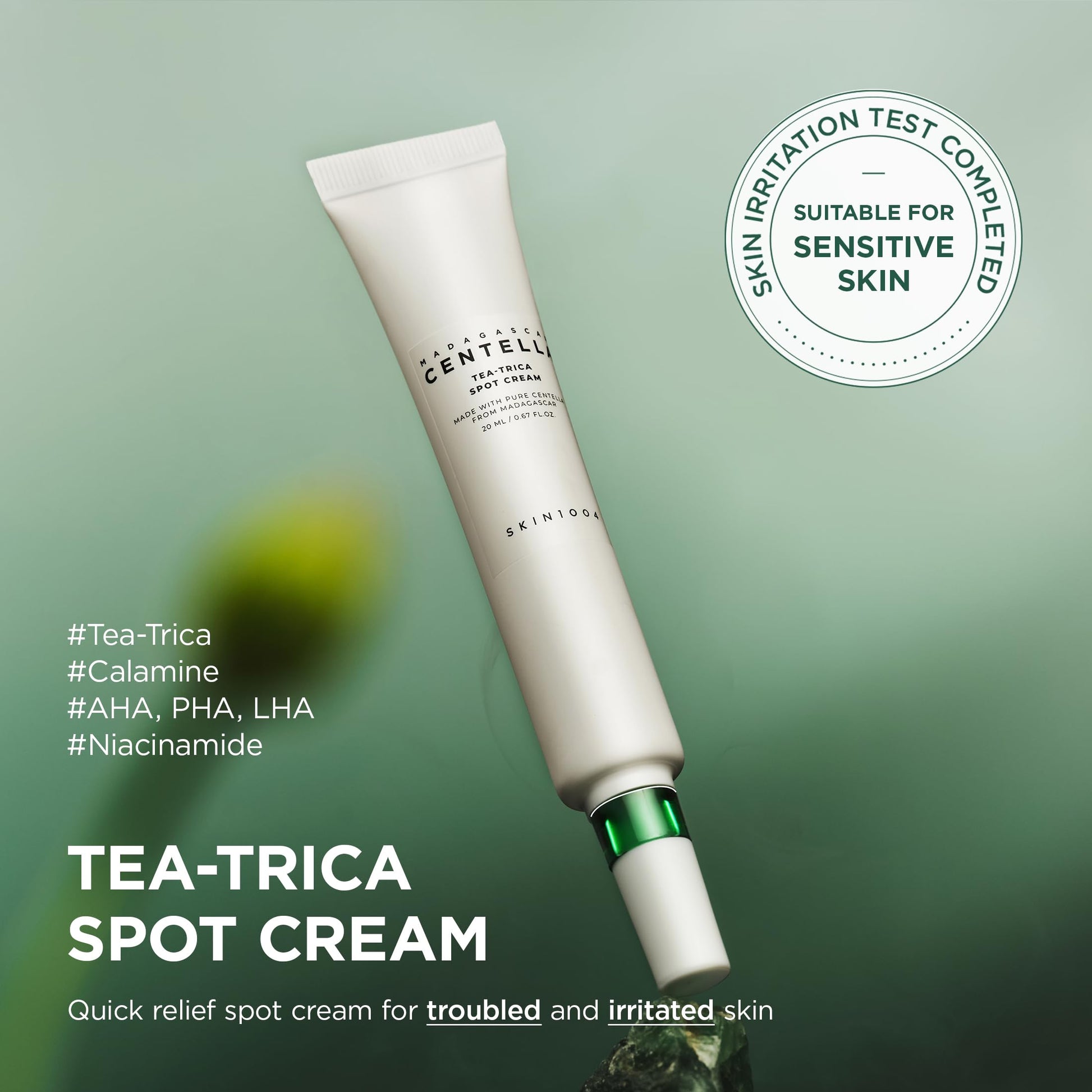 SKIN1004 Tea-Trica Spot Cream, Spot Treatment with Centella Asiatica & Tea Tree, Face Moisturizer
