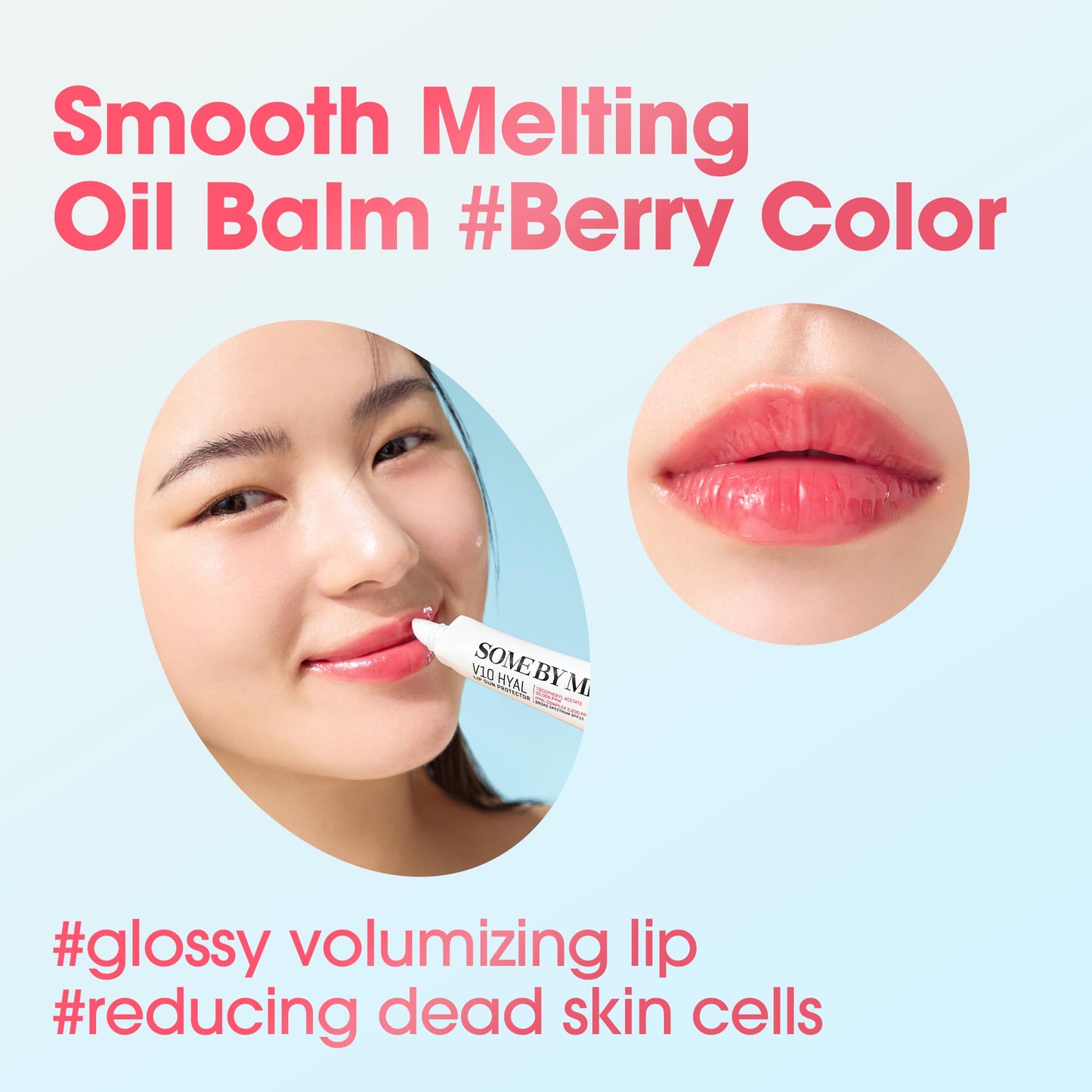 SOME BY MI V10 Hyal Lip Sun Protector Berry – Pack of 2, 0.46oz – Korean Tinted Glow SPF 15