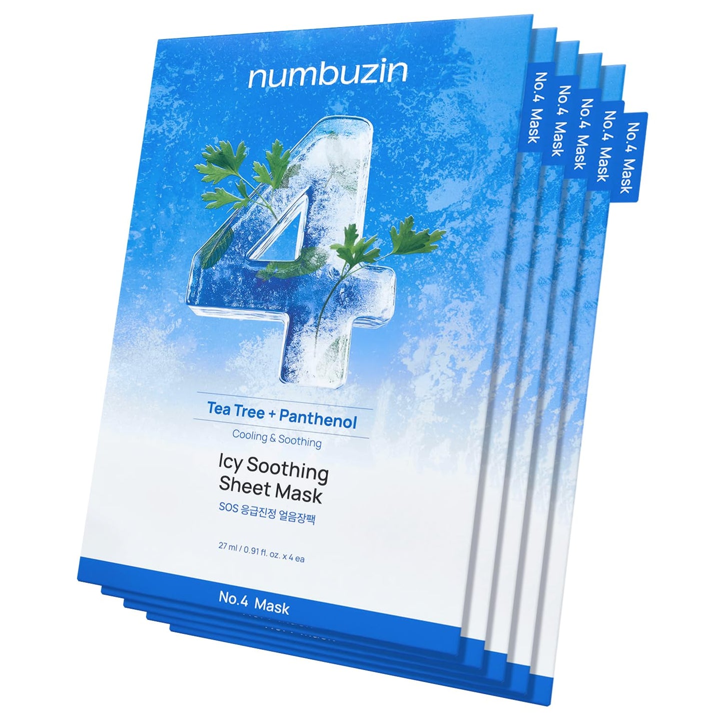 numbuzin No.4 Sheet Mask | Icy Soothing Sheet Mask | Instant Cooling, Hydrating with Tea Tree