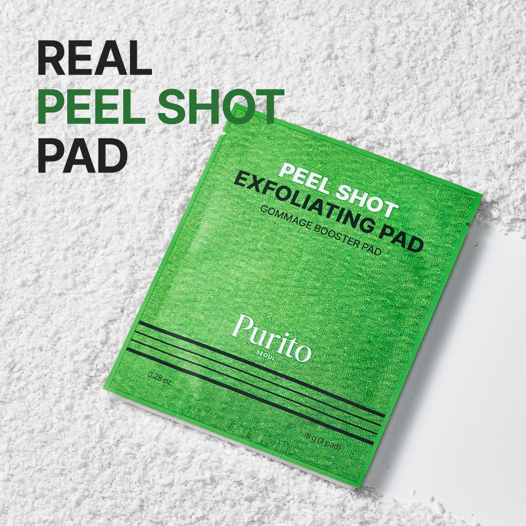 PURITO PEEL SHOT Exfoliating Pad | Charcoal Deep Clean Pads For Pores 8Pads