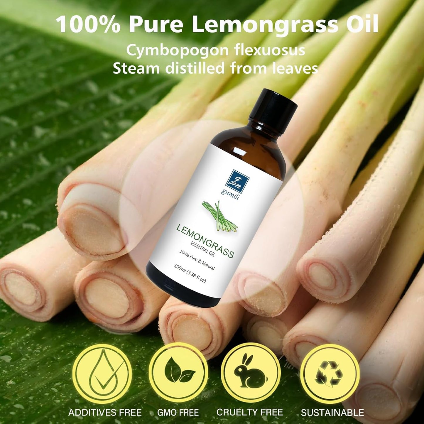 Lemongrass Essential Oil for Diffusers, 100ml