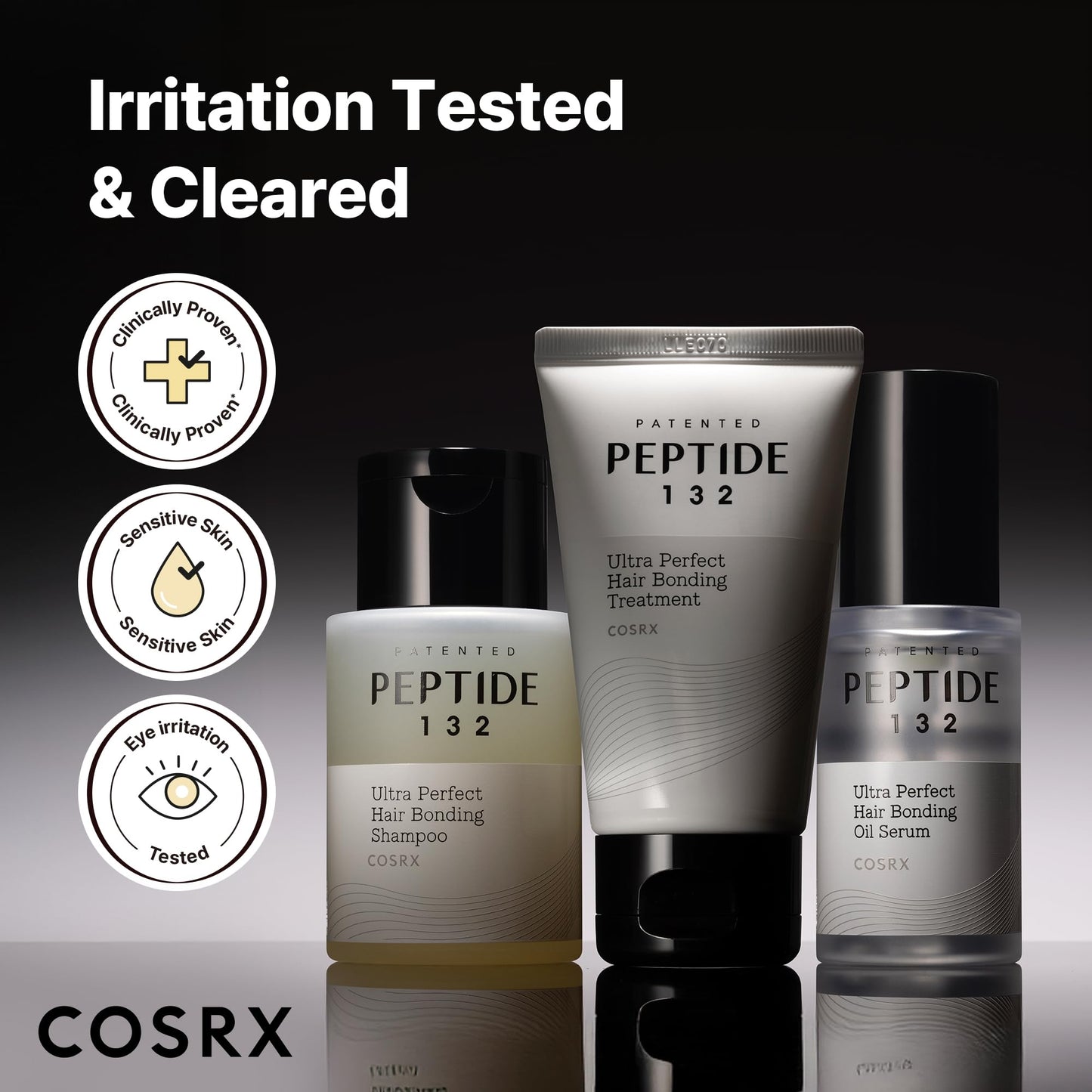COSRX PEPTIDE-132 Hair Bonding Mini Kit, Shampoo, Treatment & Oil Serum