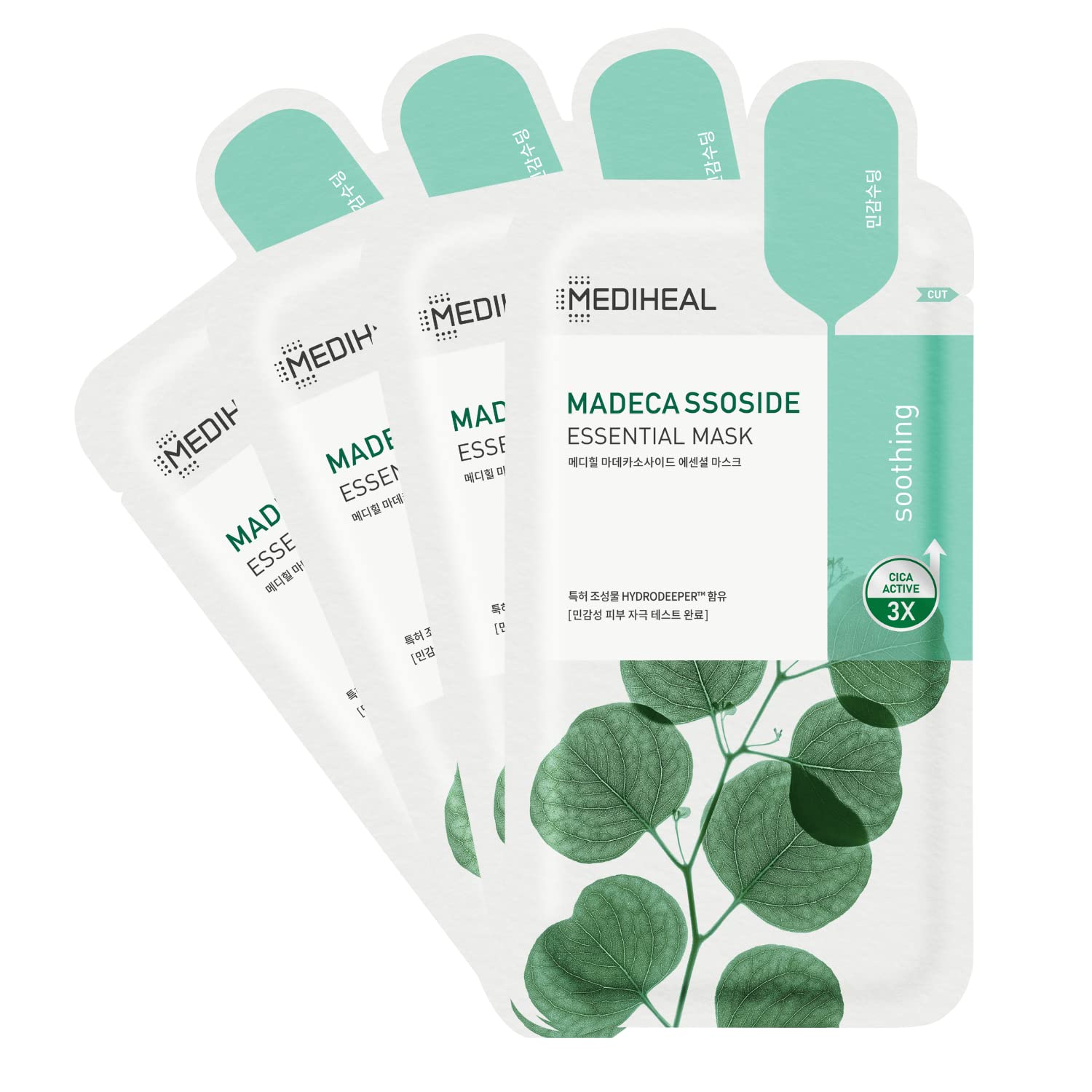 Mediheal Best Korean Sheet Mask - Madecassoside Essential Face Mask 4 Sheets For Sensitive Blemish