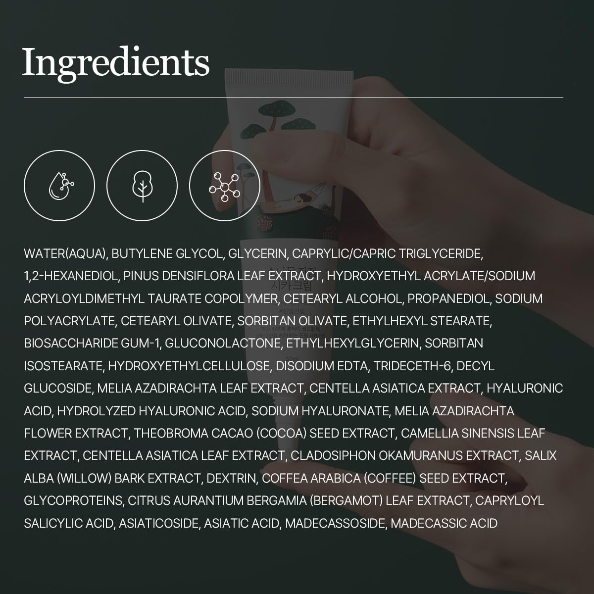 ROUND LAB Pine Calming Cica Cream 1.69 Fl Oz, Low-Acidic Soothing Moisturizer with Pine Cica, BHA +