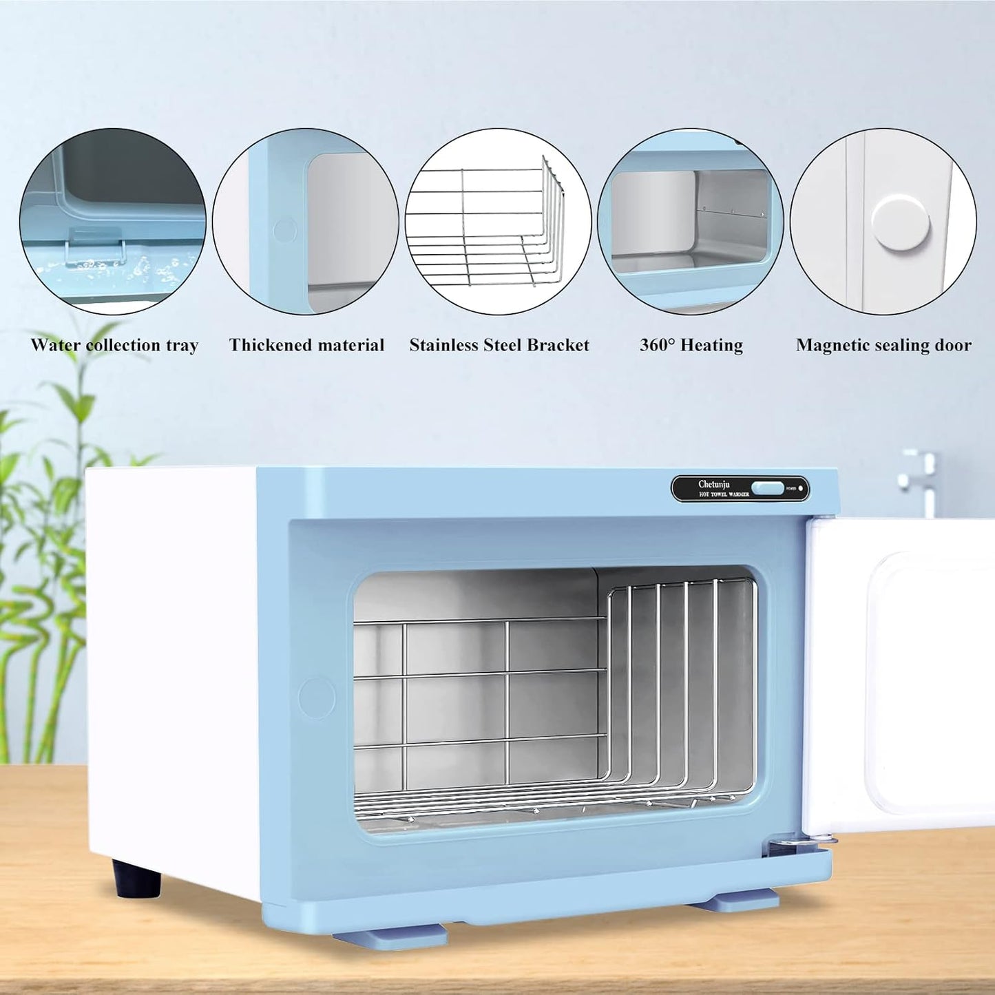 Towel Warmer,Towel Steamer for Facial, Professional Spa Hot Towel Warmer 8L, Small Towel Warmer Cabinet, Towel Warmer for Facial caddy for Salon,Spa, Massage Use(*blue)