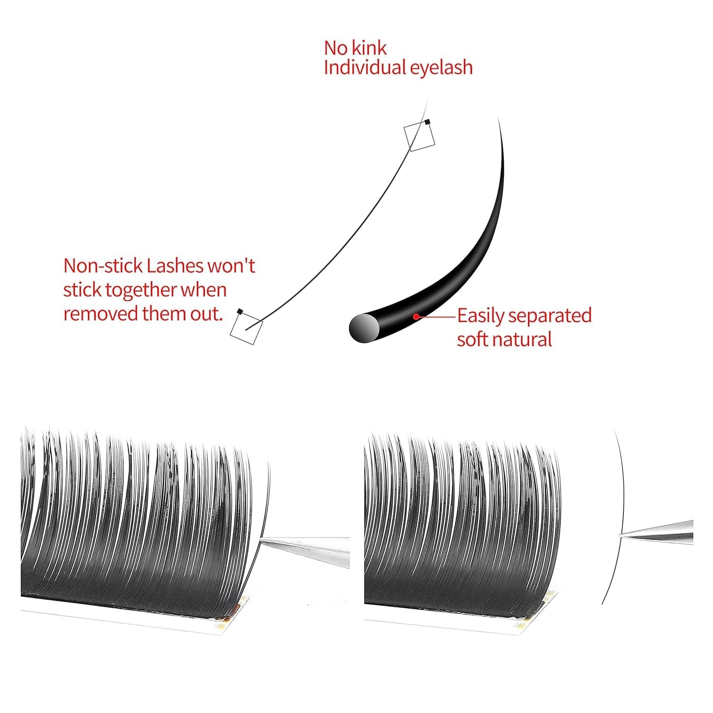 Lash Extensions Supplies Eyelash Extensions 0.05/0.07/0.15mm Thickness Classic Lashes C/D Curl 11mm individual lashes Matte Black Volume Lashes Soft Professional Use(0.05-D,11mm)