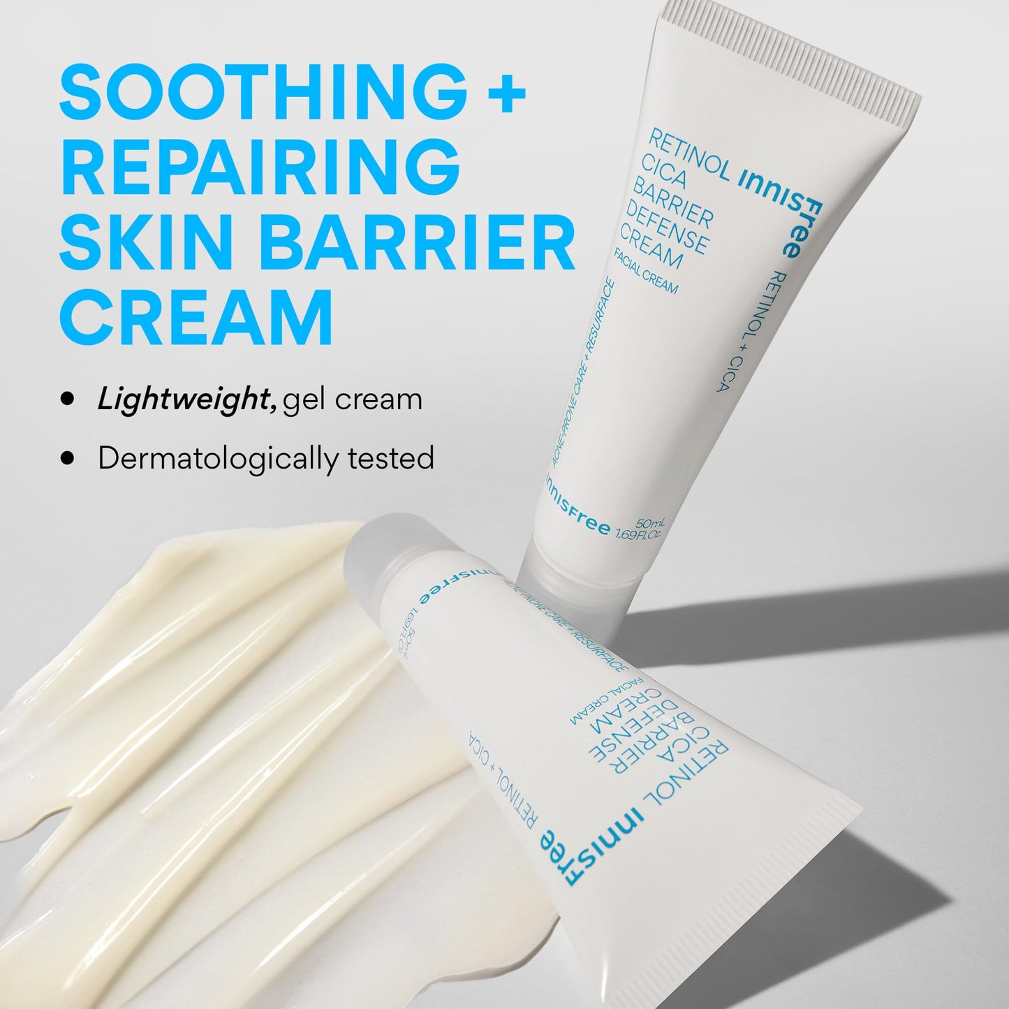 innisfree Retinol Cica Barrier Cream | Korean Moisturizer with Madecassoside for Sensitive