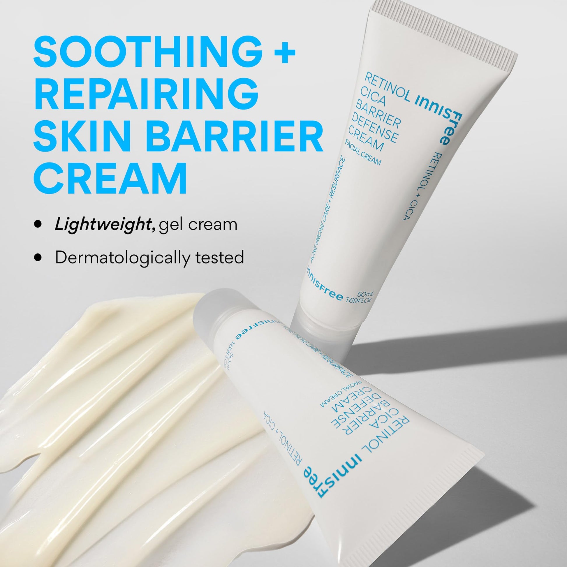 innisfree Retinol Cica Barrier Cream | Korean Moisturizer with Madecassoside for Sensitive