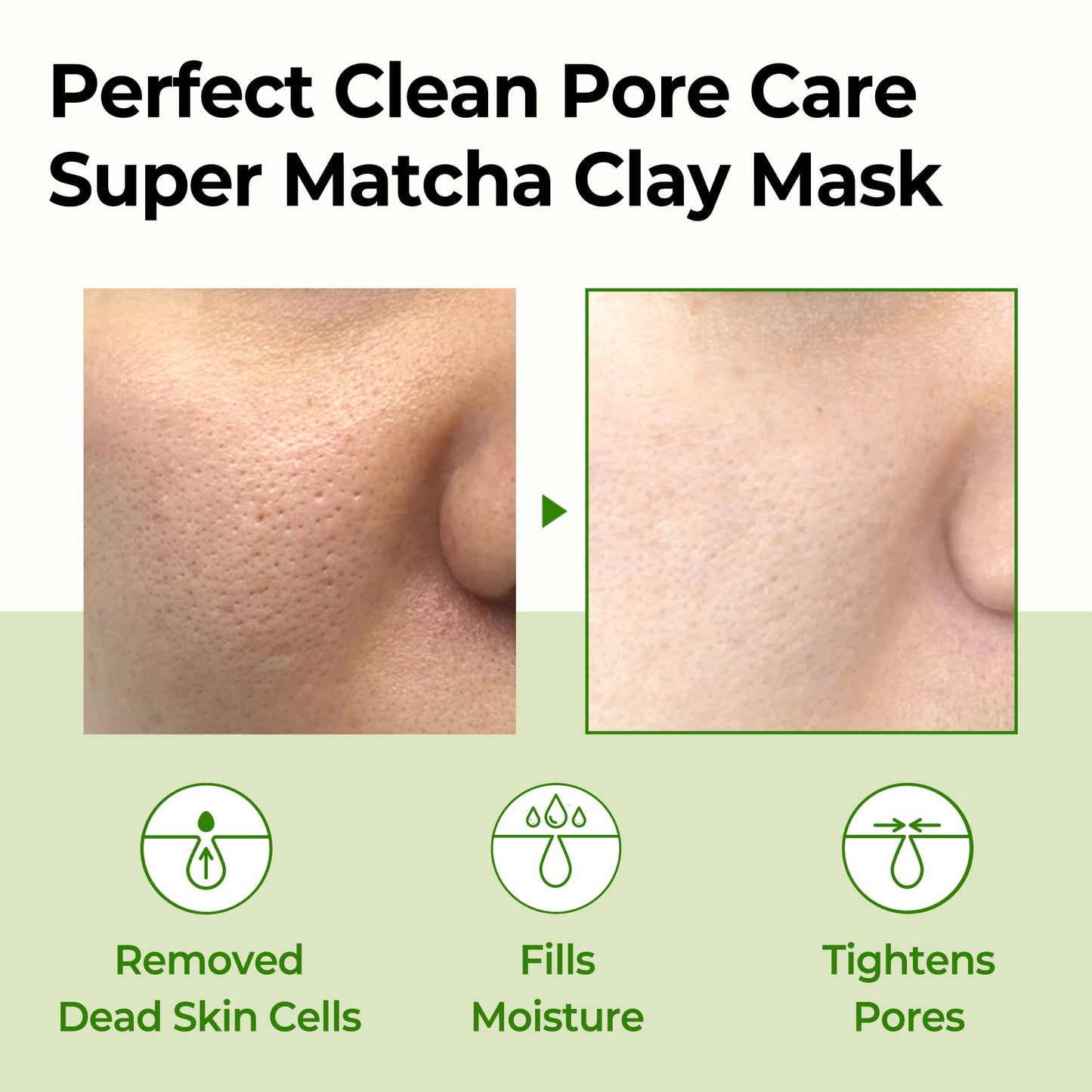 SOME BY MI Super Matcha Pore Clean Clay Mask - 3.52Oz, 100g - Made from Match Water for Sensitive