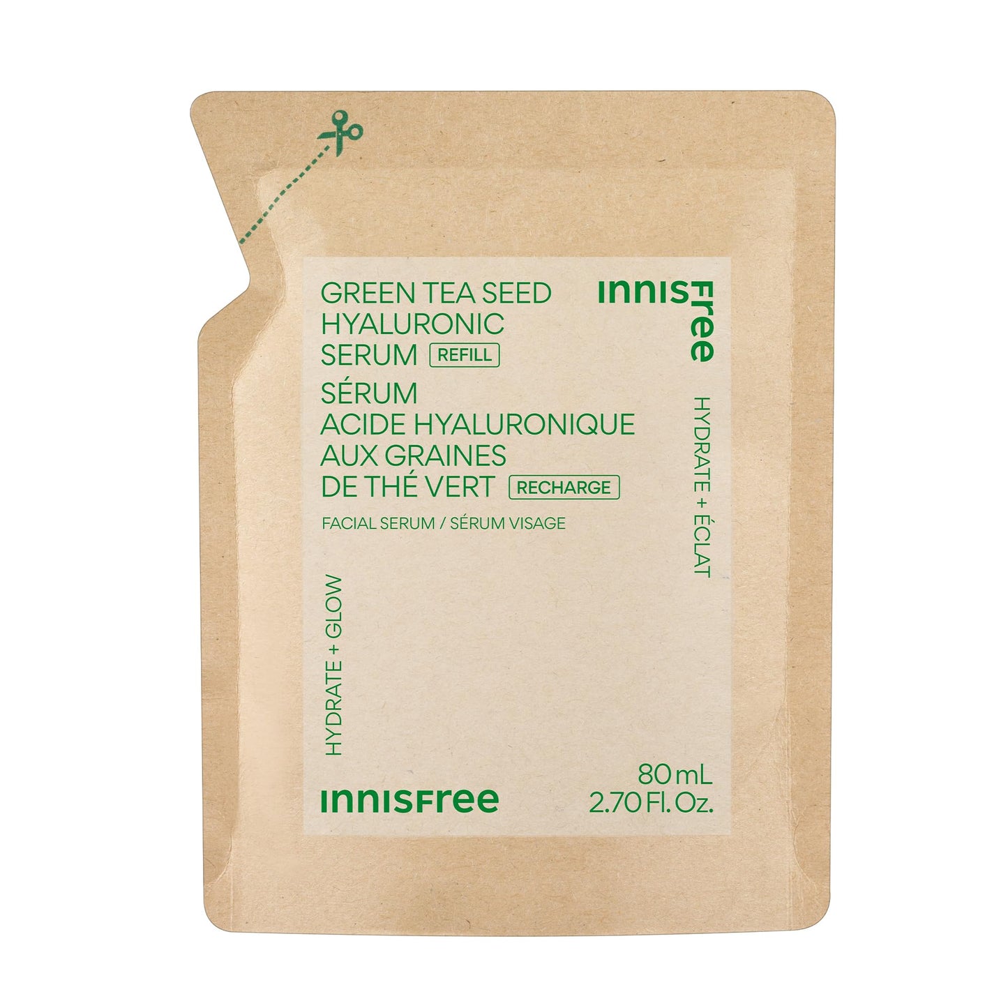 innisfree Green Tea Seed Hydrating Serum Refill with Hyaluronic Acid & Niacinamide | Korean Face