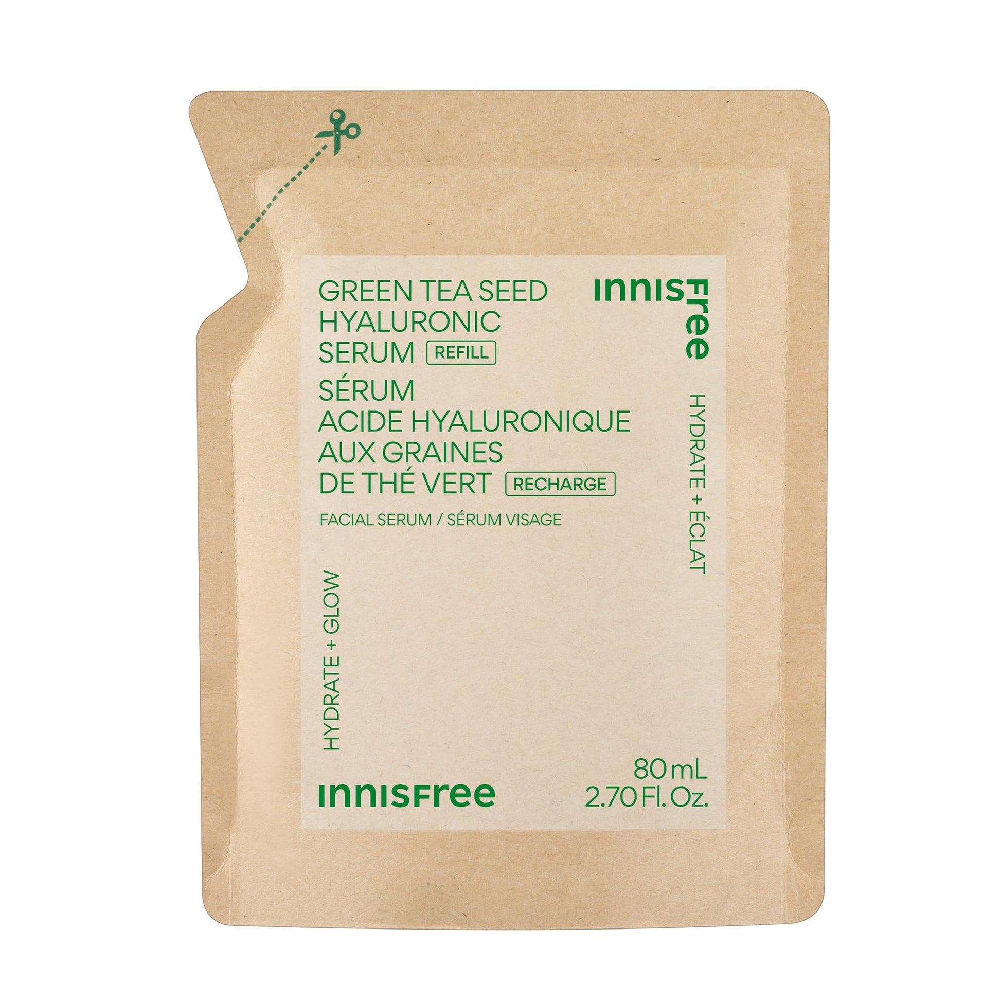 innisfree Green Tea Seed Hydrating Serum Refill with Hyaluronic Acid & Niacinamide | Korean Face