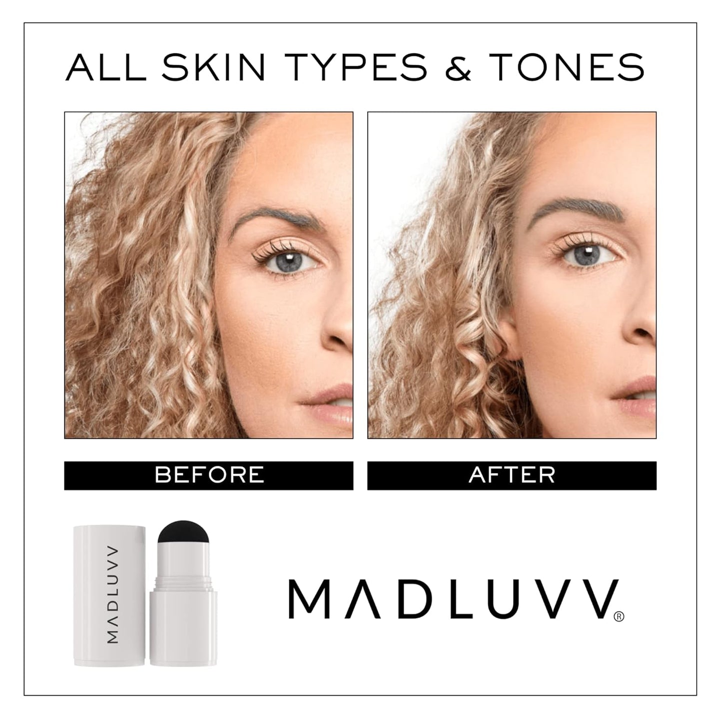 MADLUVV Brow Stamp Refill* - Color Stamp for Brows & Root Touch Up for Women & Men, Instantly Conceal Hair Loss, Grey Hair, Thinning Hair with Stain-Proof/Smudge-Proof Powder Formula (Taupe)
