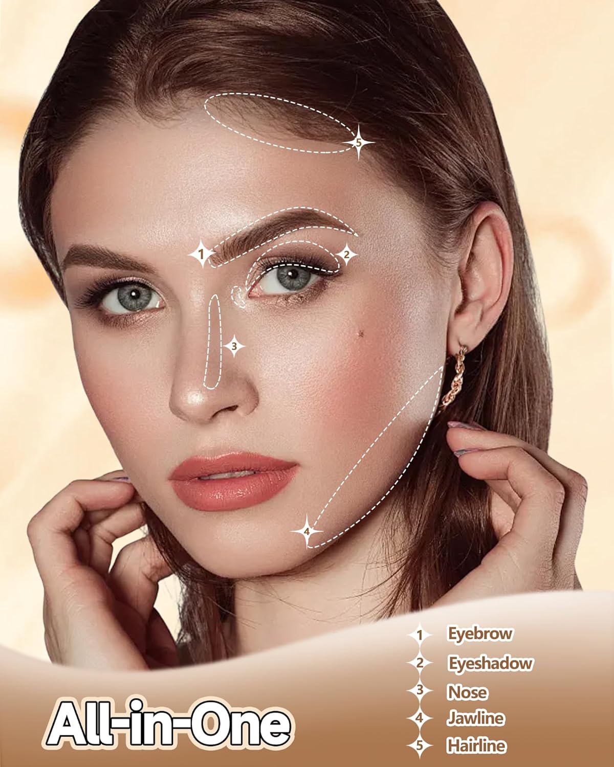 Eyebrow Powder Makeup Kit, 3 in 1 Eyebrow Kit, Brow Powder Palette Waterproof Long-Lasting, Black Brown White Brow Filler, Fill & Sculpt Full Eyebrow Kit for Women, With Mirror,Brush & Razor Set 01