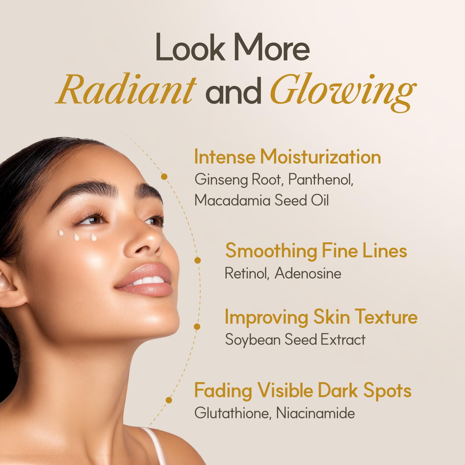 The Face Shop Ginseng Glow Eye Serum - Reduces Visible Dark Circles & Wrinkles, with Korean
