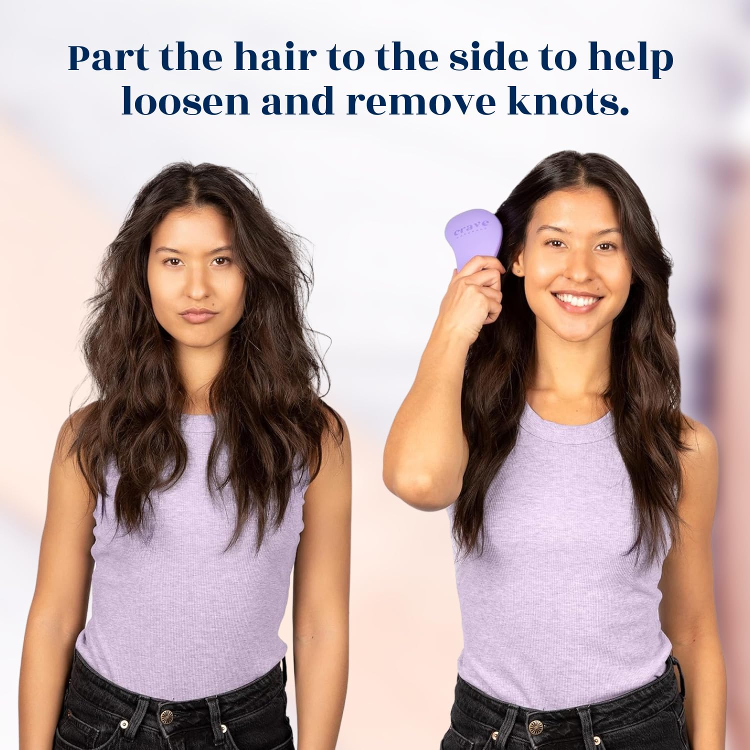 Crave Naturals Glide Thru Detangling Hair Brush for Adults and Kids - Detangler Hairbrush for Curly