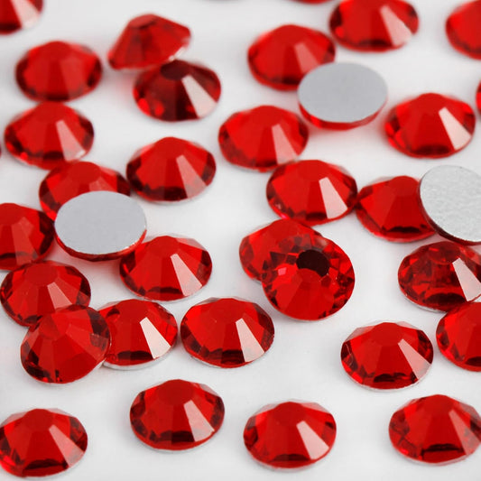 3000PCS SS8 Flatback Rhinestones | 12-Facet Diamond-Cut Glass Gems for Nail Art, Clothing, DIY Crafts |Glue-On Decoration Stones with Silver Backing(Light Siam)