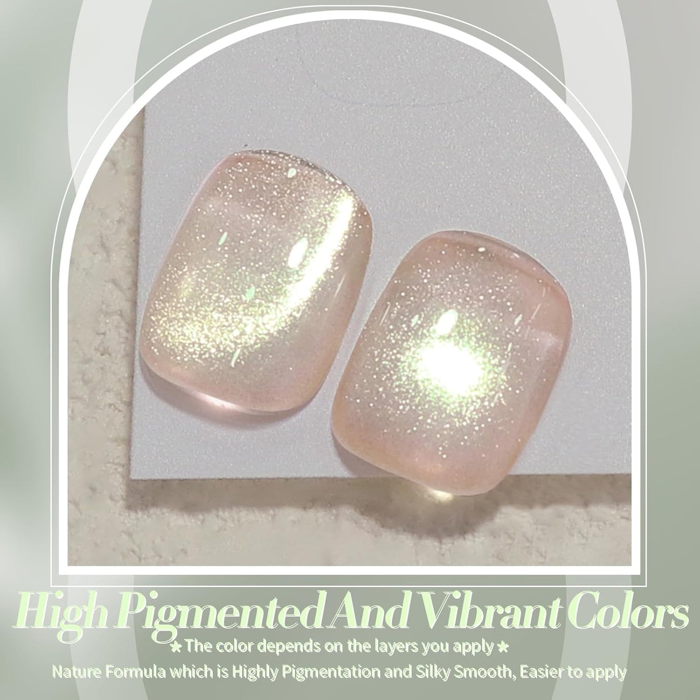 BORN PRETTY Nude Pink Cat Magnetic Eye Gel Nail Polish Holographic Gold Green Light Cat Magnetic Eye Gel Nail Polish 15ML