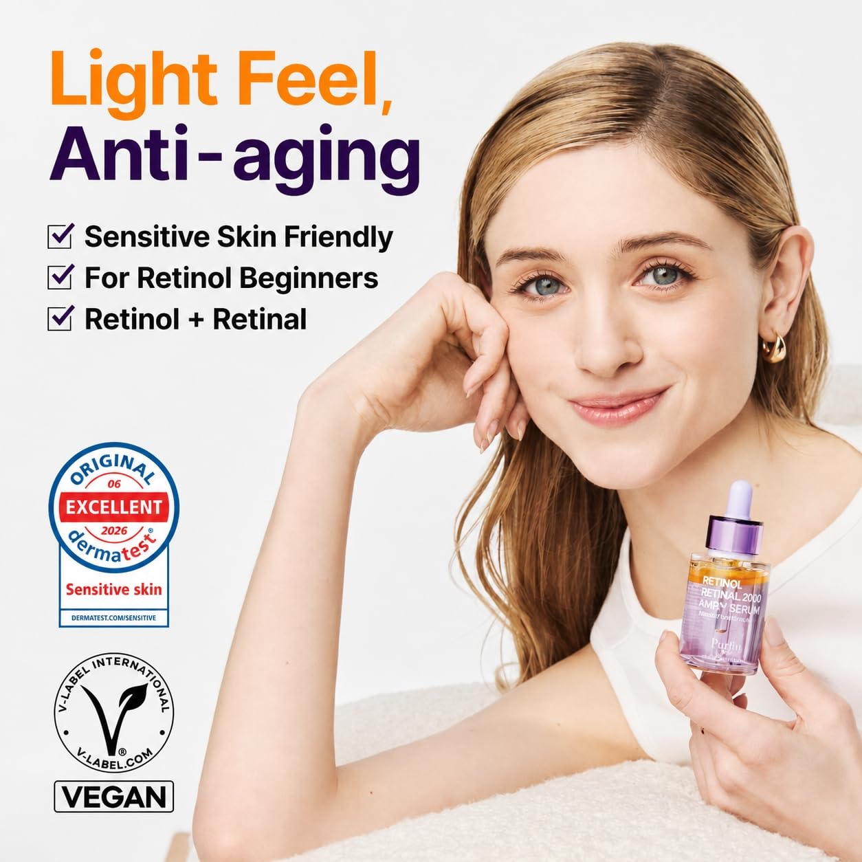 PURITO Retinol + Retinal Serum for Sensitive Skin, 1.01 fl.oz