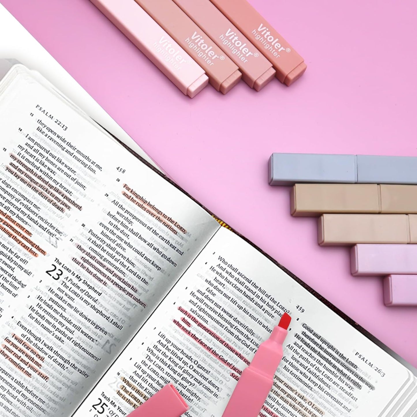 Vitoler Highlighters Assorted Colors,10pcs Cute Pastel Highlighters Multicolor Highlighter for Aesthetic Office School Supplies