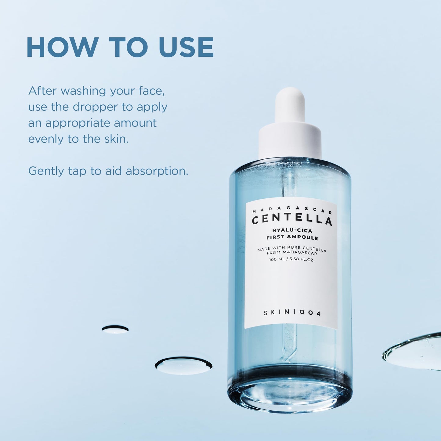 SKIN1004 Hyalu-Cica First Ampoule, Korean Serum for Face with Hyaluronic Acid & Centella, Facial