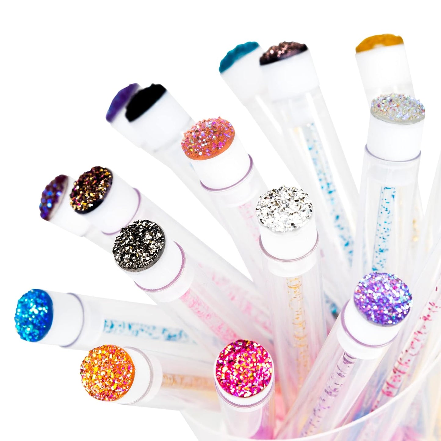 i-Laesh 20 Pcs Lash Brush Eyelash Brushes for Eyelash Extensions Spoolies Cleaning Mascara Wands Tube Diamond Disposable Makeup Tool Applicator Set Sanitary Extension Supplies (Diamond-mix)