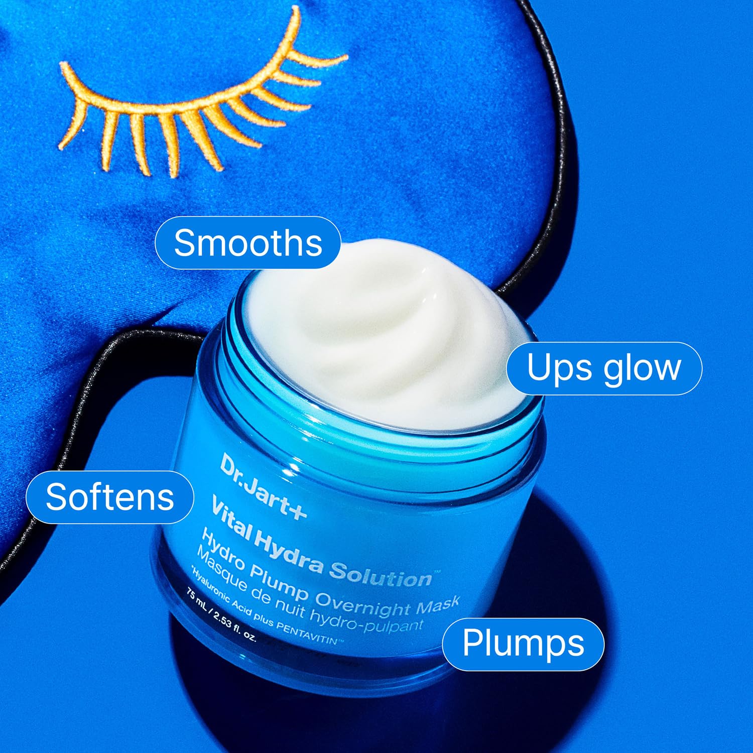 Dr.Jart+ Vital Hydra Solution Hydro Plump Overnight Korean Face Mask with Hyaluronic Acid for Glass