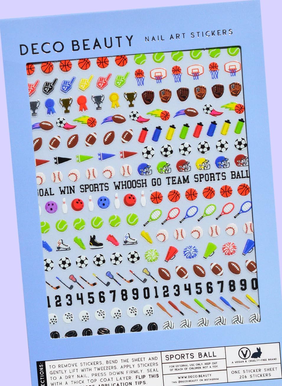 Sports Ball Nail Stickers - Lightweight & Easy-to-Apply Nail Art with Trendy Designs - Durable & Long-Lasting Nail Stickers for Women, Ideal for DIY Manicures & Salon-Quality Nails