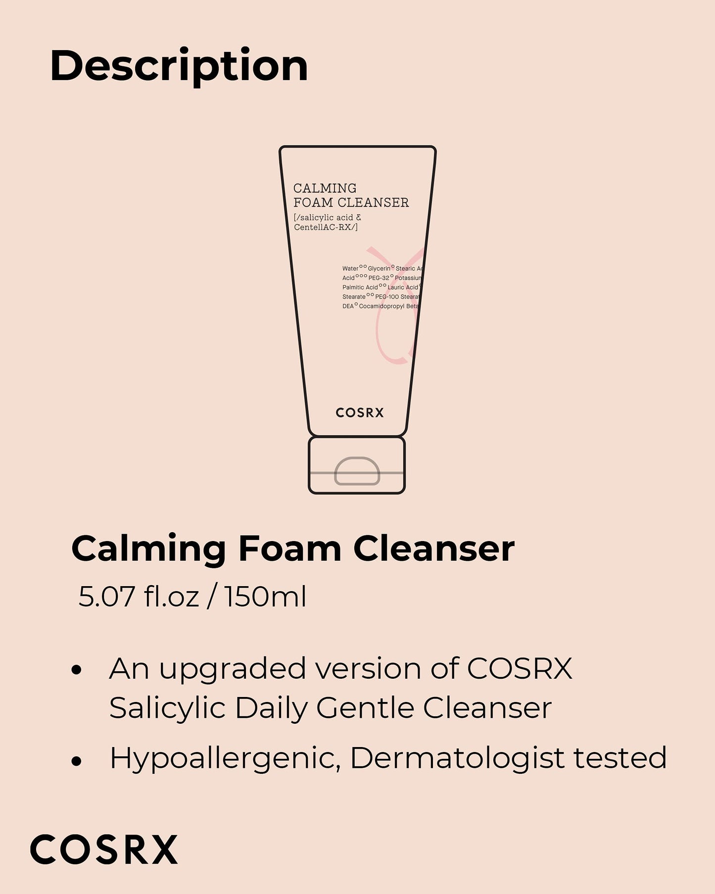 COSRX Acne Calming Foam Cleanser with Salicylic Acid, 5.07 fl.oz