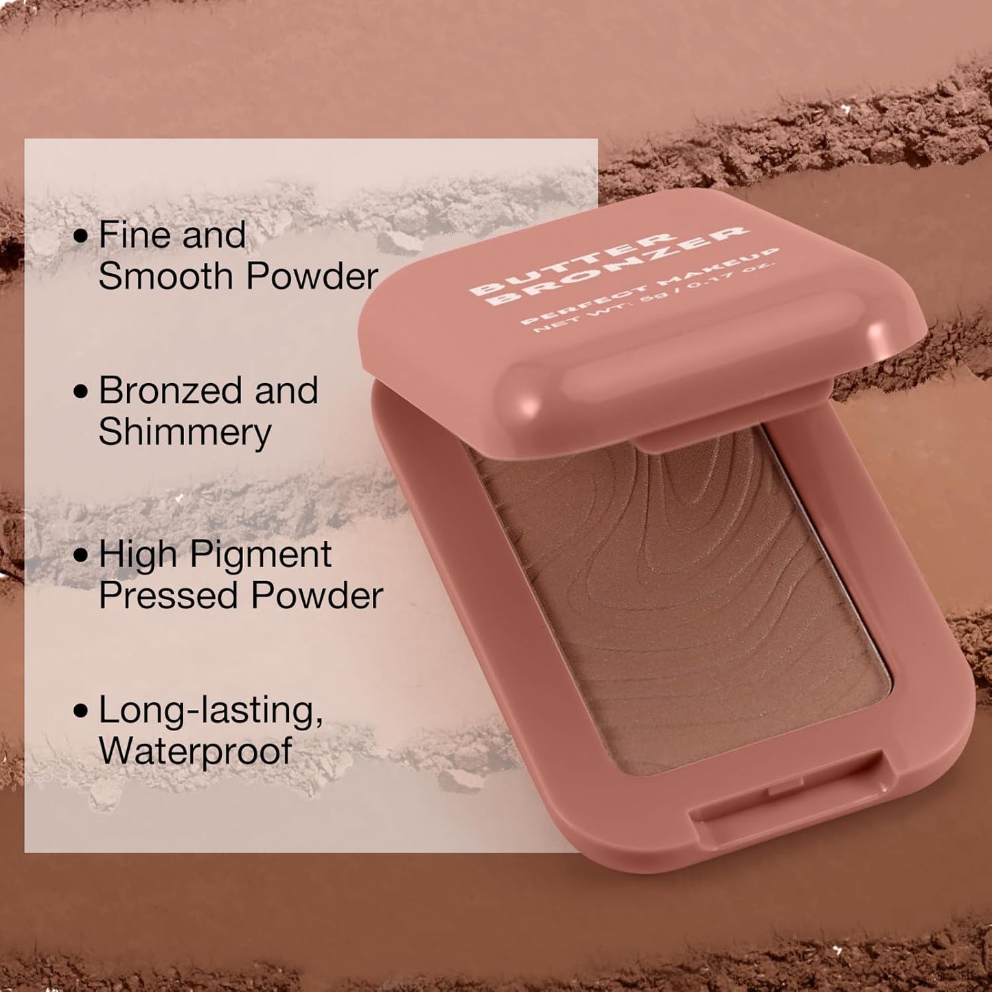 Boobeen Soft Matte Bronzer, Contour Palette for Face, Bronzing & Blush Powder for Contouring, Long-lasting Buildable Bronzed Shimmer