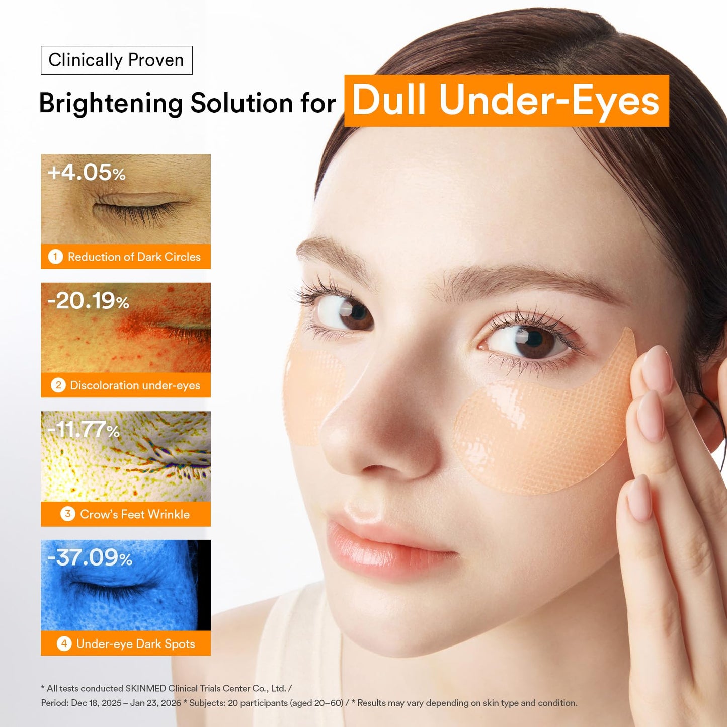 Abib Glutathione Kojic Acid Eye Patches for Radiance Dark Circles & Dark Spots, with Tone-up Jelly