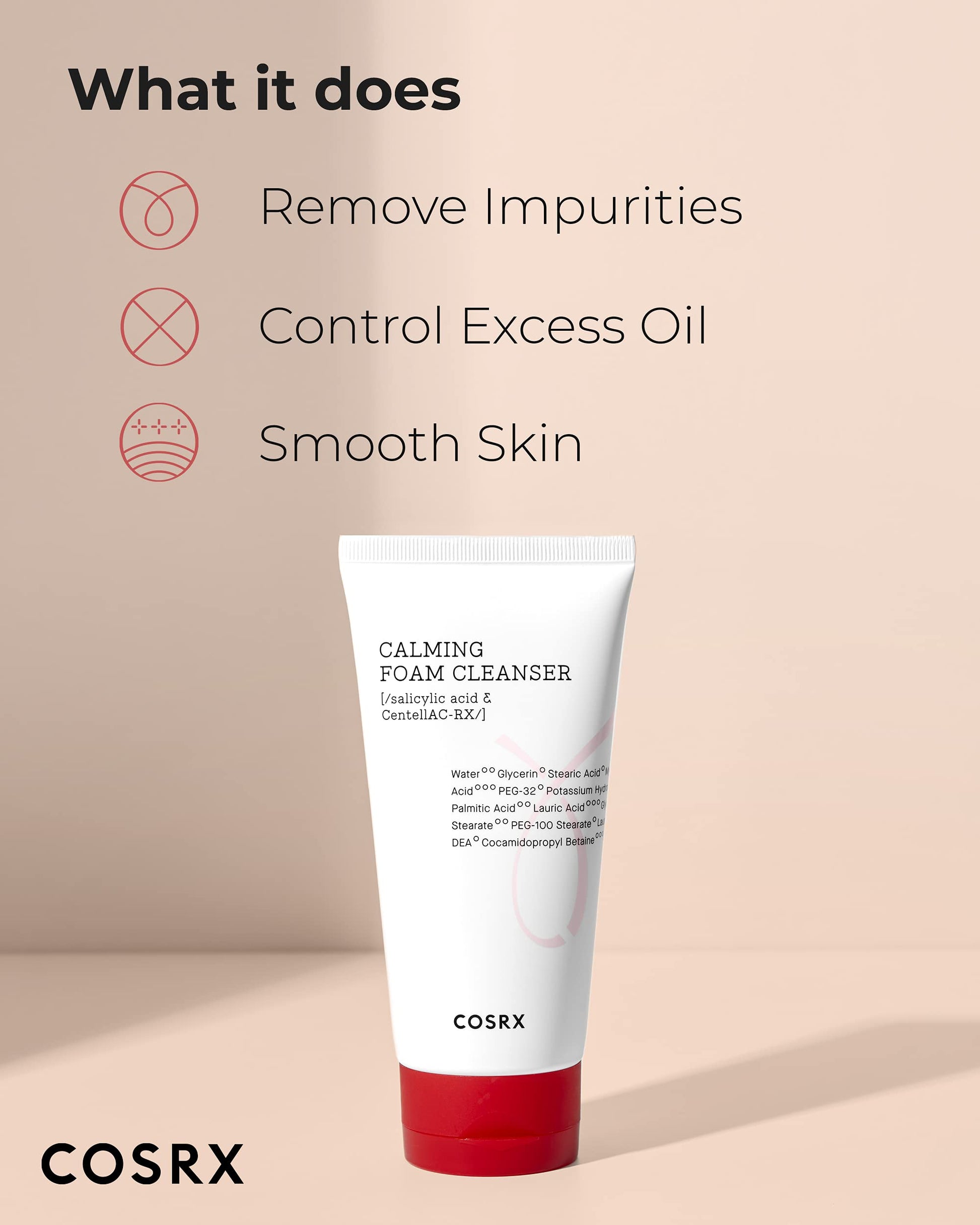 COSRX Acne Calming Foam Cleanser with Salicylic Acid, 5.07 fl.oz