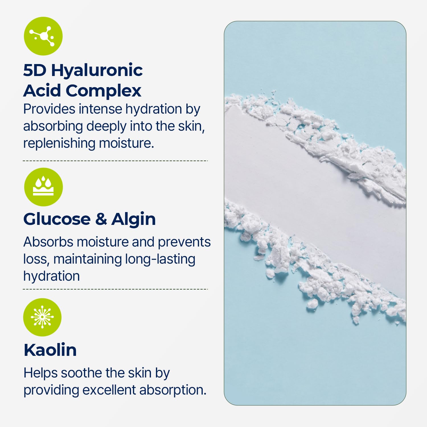 Torriden DIVE IN Modeling Mask (pack of 5) | Intensive Hydration and Cooling | 5D Hyaluronic Acid