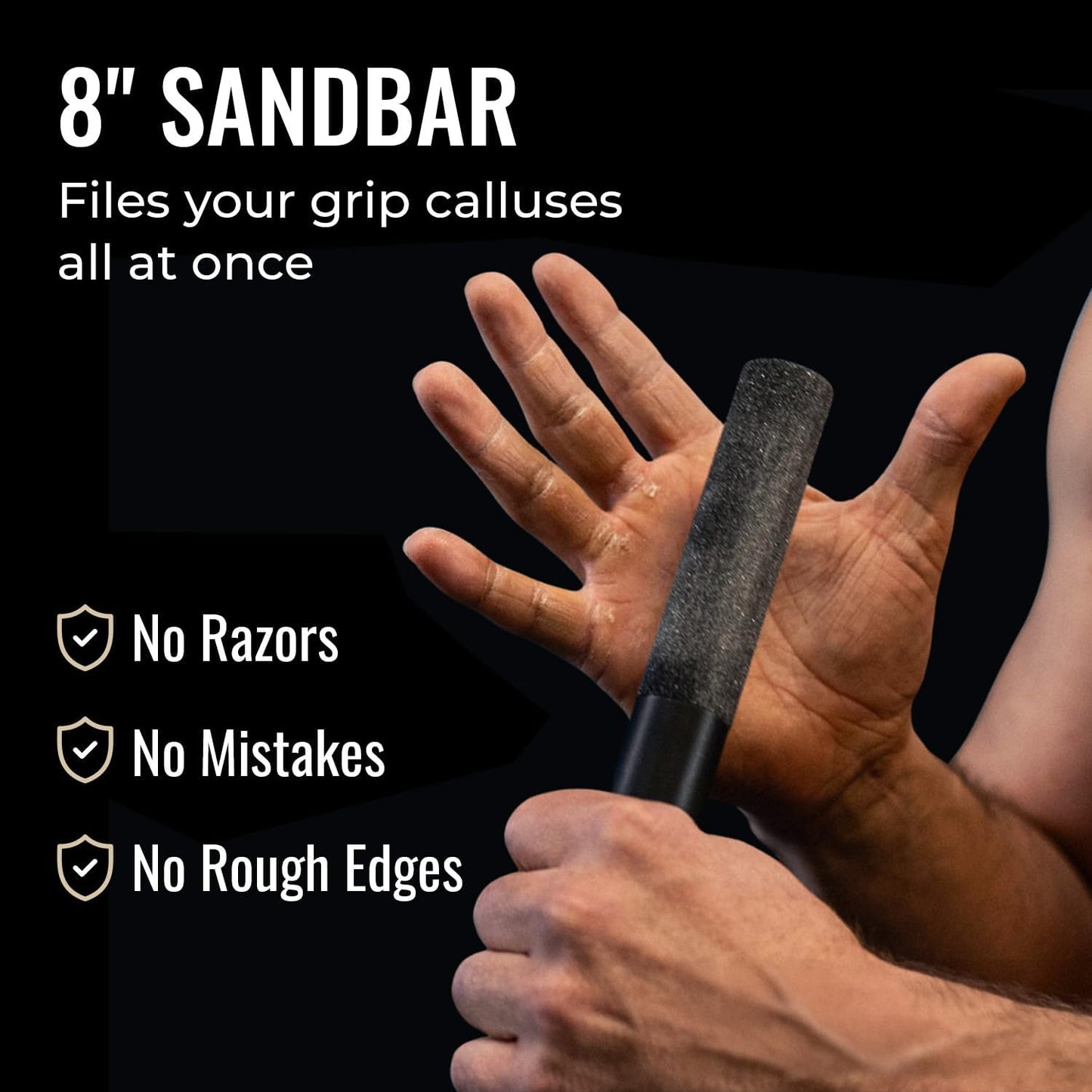 SandBar Callus Remover Tool, File for Hands, Durable Aluminum Tool Callus Shaver, Palm and Heel Dead Skin Removal, Includes Nourishing Salve, Ideal for Athletes, Climbers, Gym Enthusiasts - Aluminum