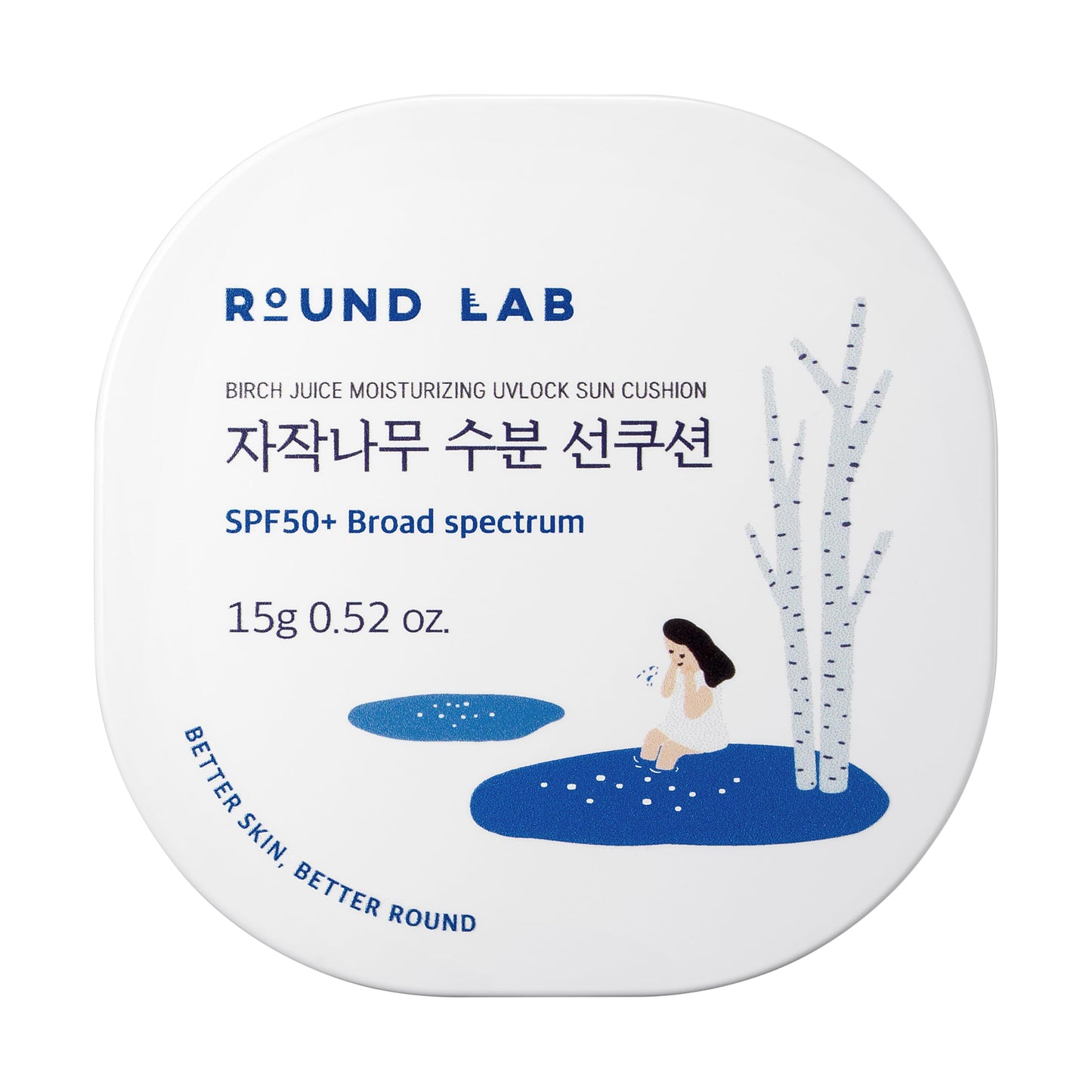 Round Lab Birch Juice Moisturizing UV Lock Sun Cushion SPF50+, 0.52 oz