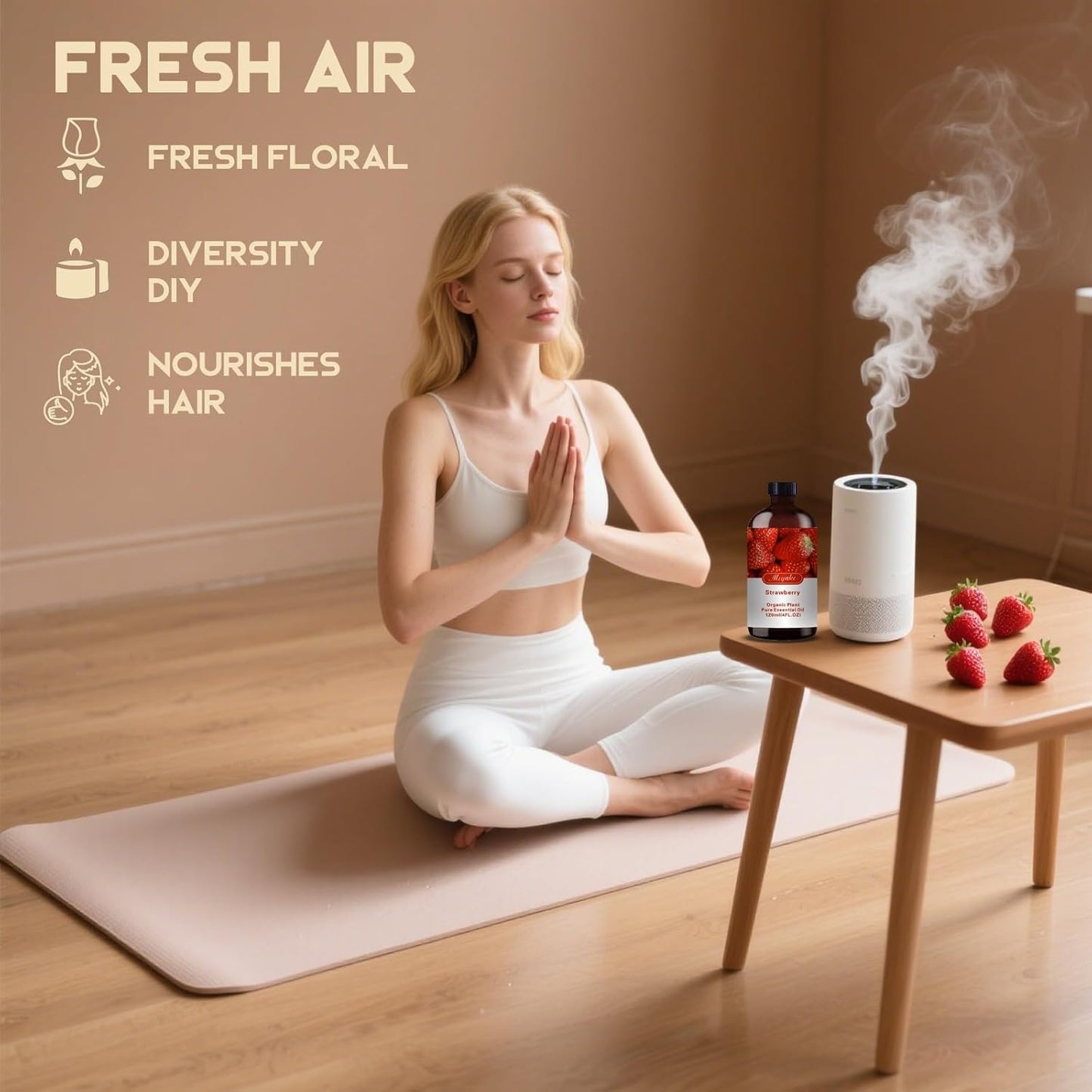 Strawberry Essential Oil-Strawberry Fragrance Oil 4.33oz (130ml)-100% Pure Natural Scent for Diffusers, Candles, Soap Making & Aromatherapy-Relaxing Home & Gift Essential Oil for Bath, Massage