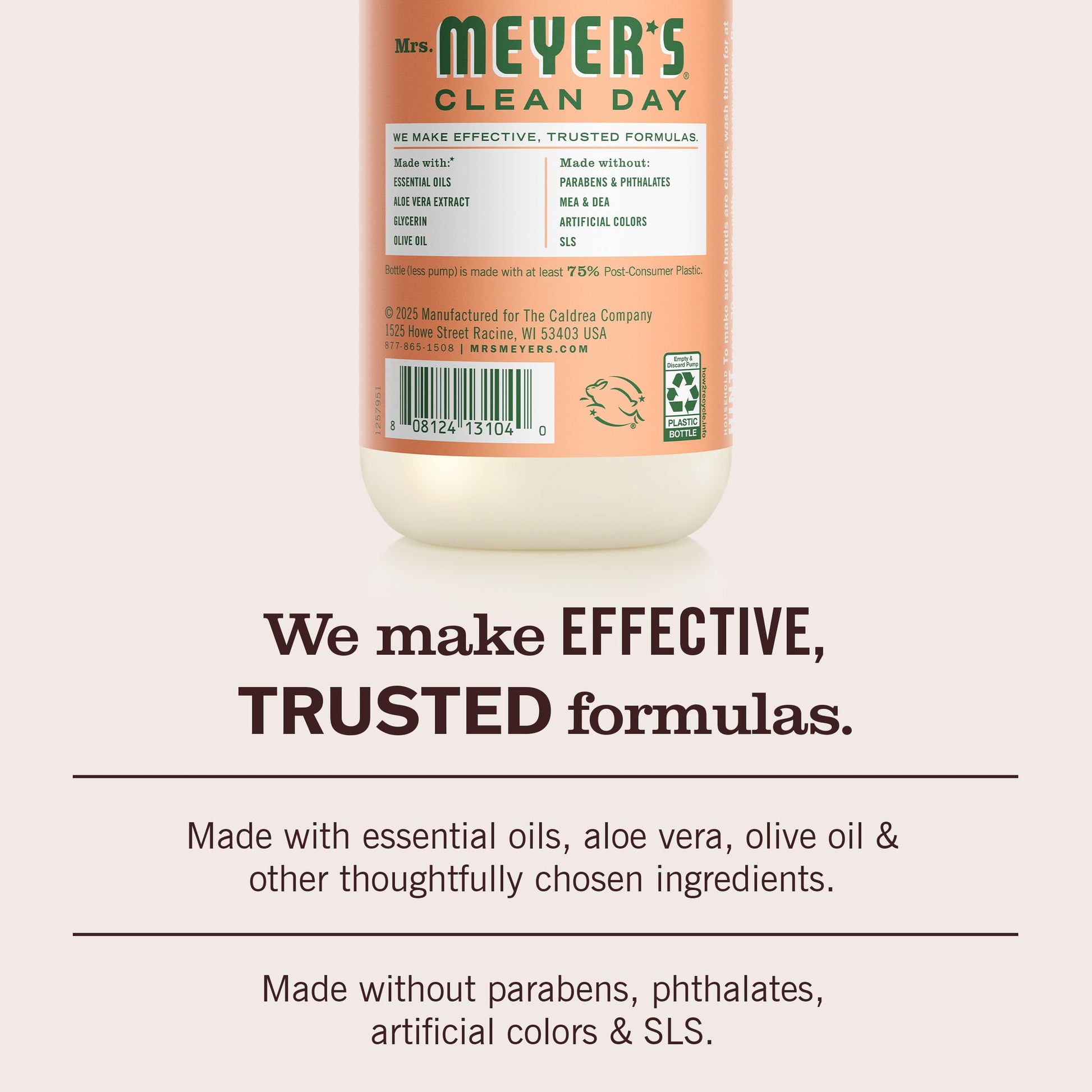 MRS. MEYER'S CLEAN DAY Hand Soap, Geranium Scent, 12.5 Fl Oz Bottle - 3 Pack