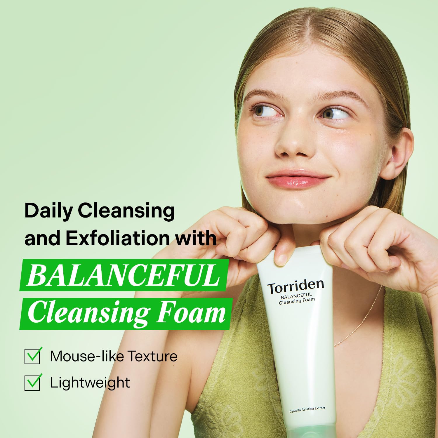 Torriden BALANCEFUL Pore Cleansing Foam 150ml (5.07 fl.oz.) | Mildly Exdfoliates and Refines Pores