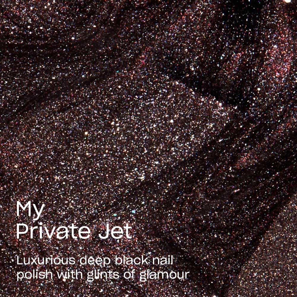 OPI Nail Lacquer My Private Jet | Opaque Dark Black Shimmer Nail Polish