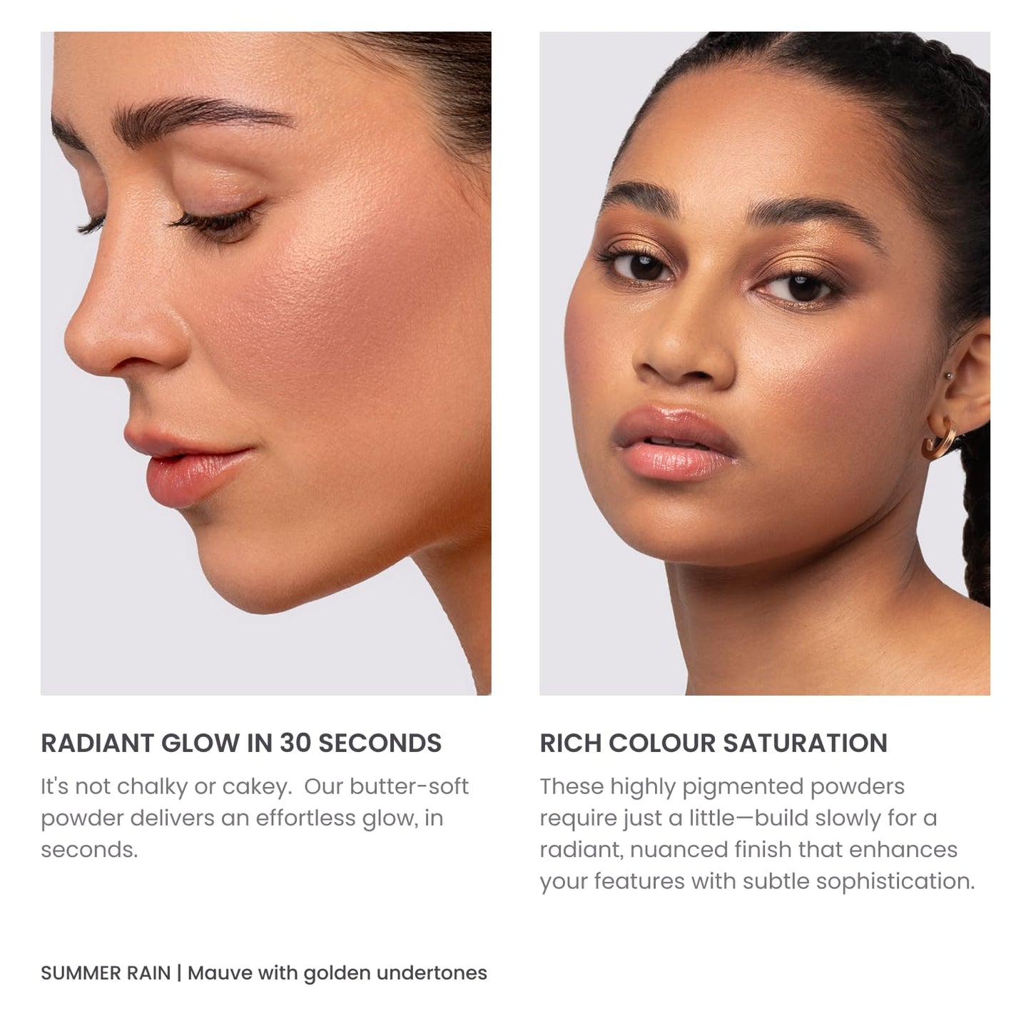 Phase Zero Makeup Powder Blush for cheeks | "Summer Rain" | 4g / 0.141oz | Cruelty-Free, Vegan, Clean Beauty | Buildable & Blendable for Natural, Healthy Glow | Coral, Peach & Golden Hues