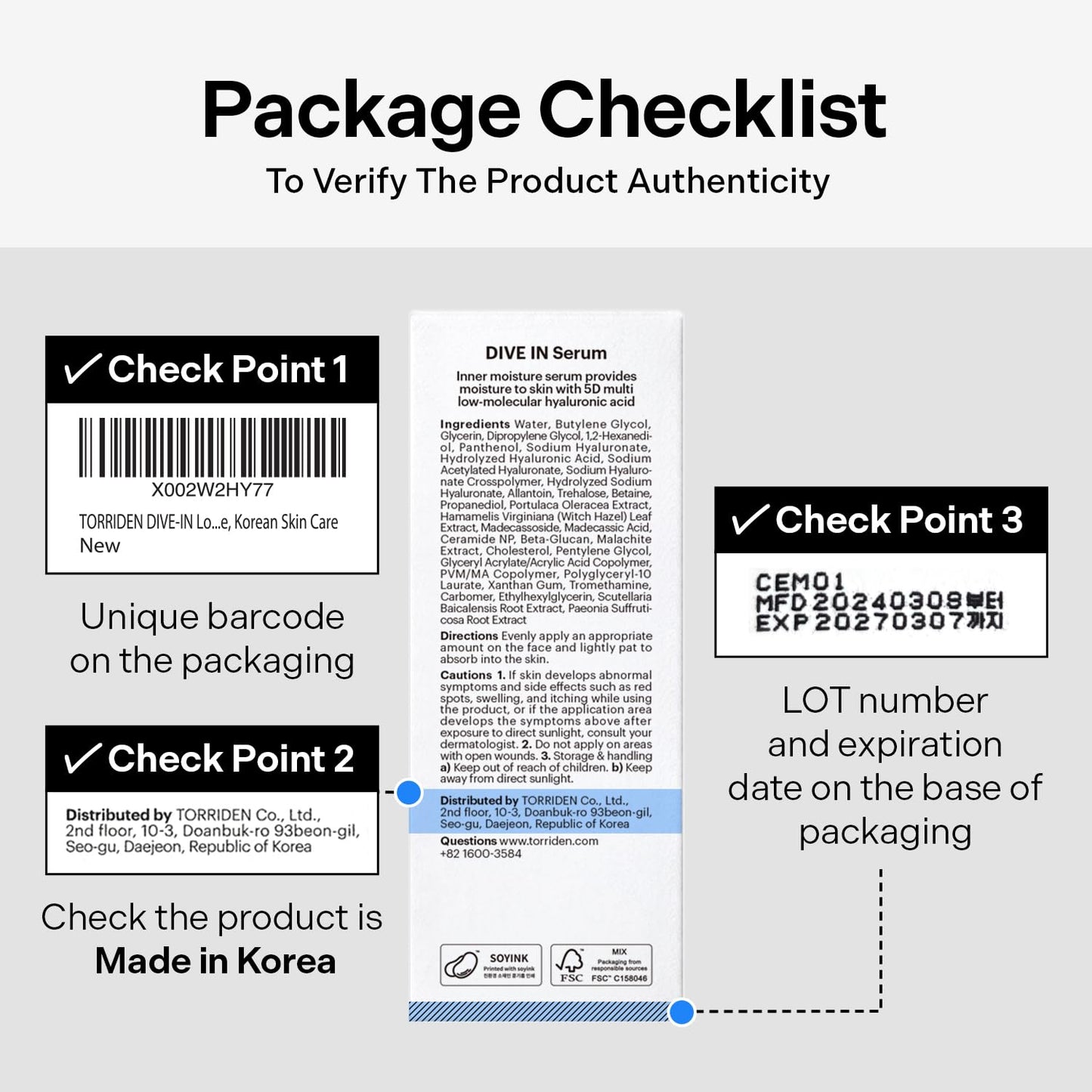 Torriden DIVE IN Hyaluronic Acid Serum 50ml (1.69 fl.oz.) | Deep Hydration to Get Glow Skin | Hyaluronic Acid, Panthenol, Allantoin | Korean Facial Serum